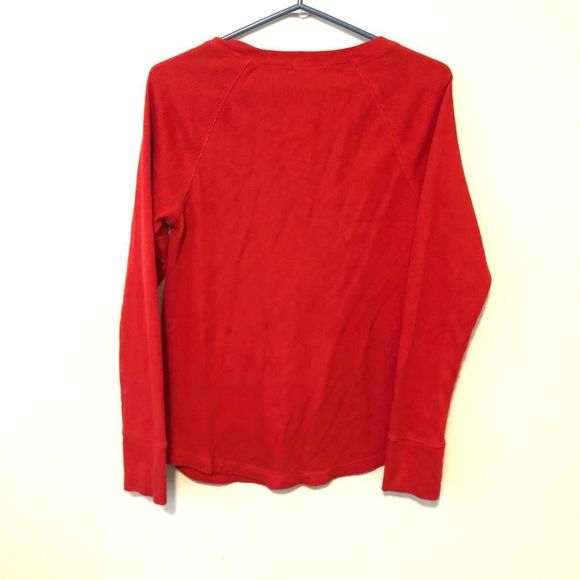 SALE 2for$15 Faded Glory Red Waffle Long Sleeve Thermal Henley​ - Picture 4 of 7